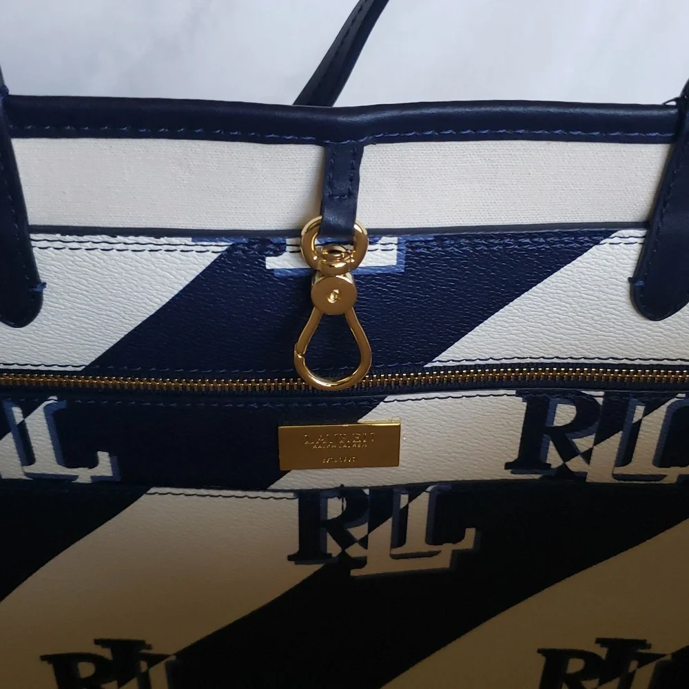 Ralph Lauren Navy and White Tote‎ Bag ( Spring 1 Navy)